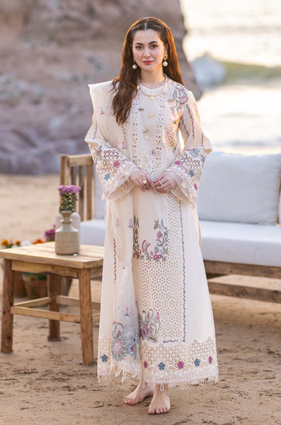 Qalamkar - 3PC Lawn Chicken Kari Embroidered Suit - FFU0225 - Farakh Fabrics