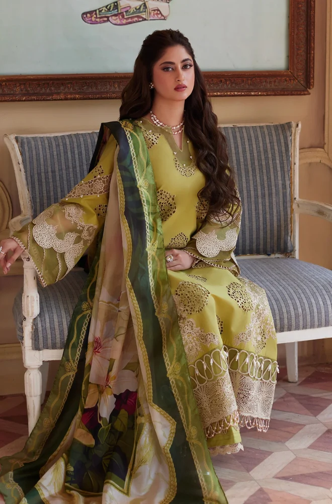 Asim Jofa - 3PC Lawn Chickenkari Embroidered Suit - FFU0310 - Farakh Fabrics