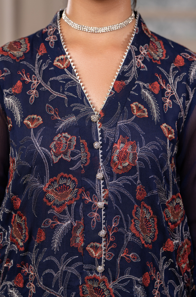 HemStitch - 3PC Lawn Embroidered Suit- FFU0151 - Farakh Fabrics