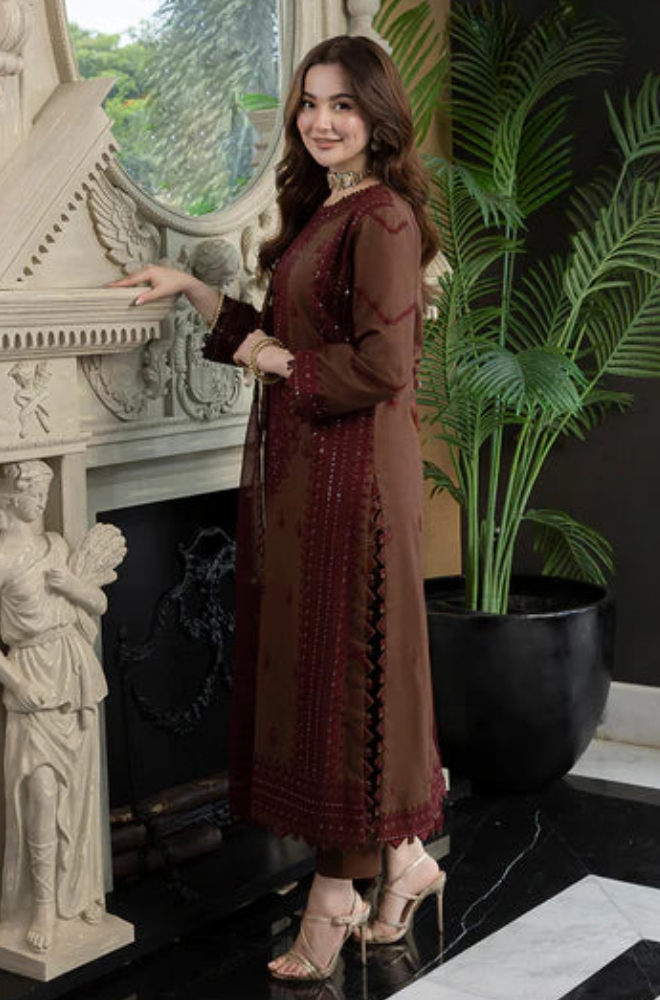 Asim Jofa - 3PC Lawn Embroidered Dress - FFU0140 - Farakh Fabrics