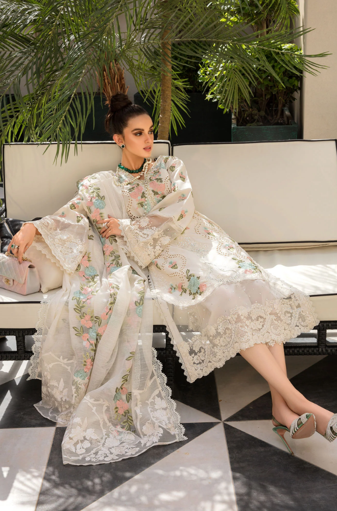 Crimson - 3PC Lawn ChickenKari Embroidered Suit - FFU0227 - Farakh Fabrics