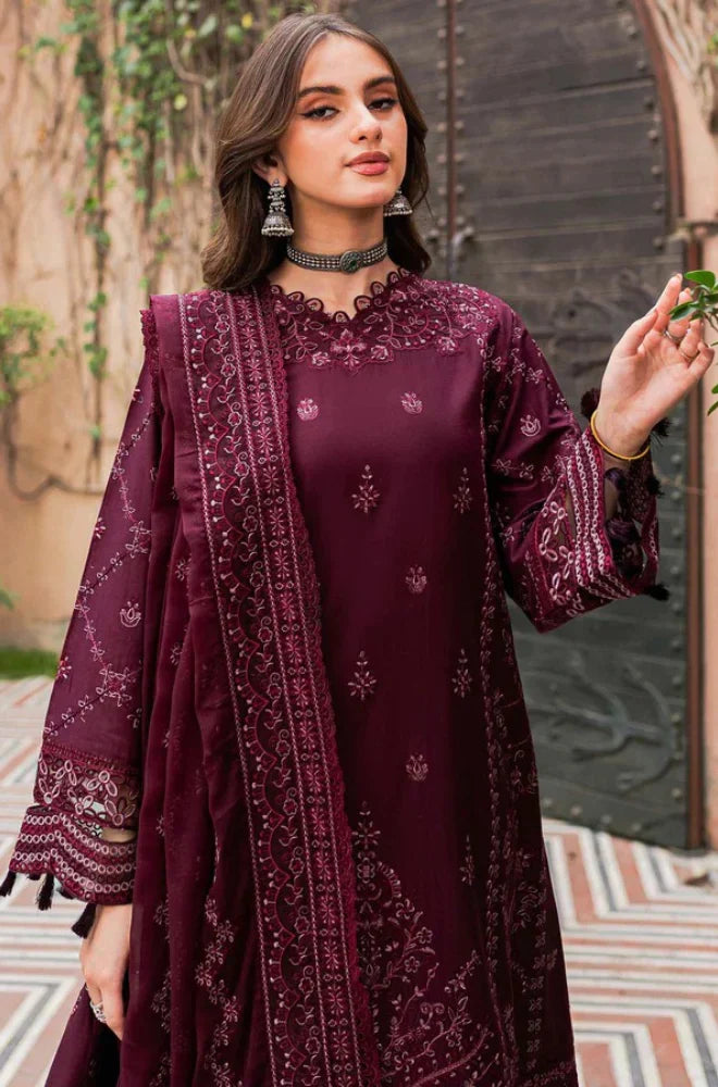 Farasha - 3PC Lawn Embroidered Suit - FFU0129 - Farakh Fabrics