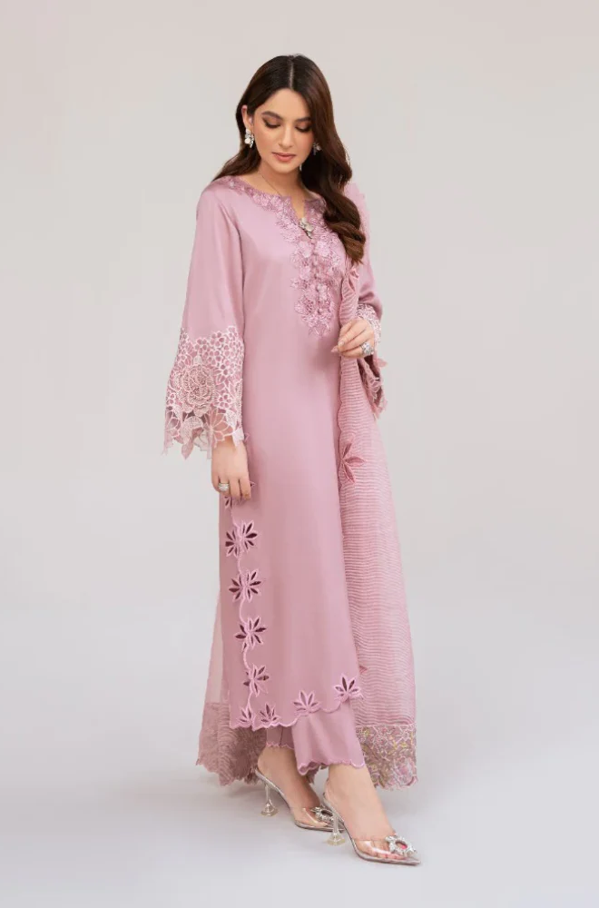 Nadia Farooqi Unstitched 3 piece lawn Embroidered suit FF075