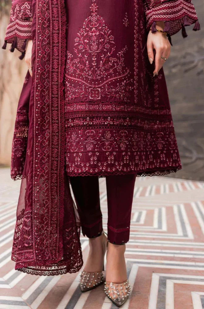 Farasha - 3PC Lawn Embroidered Suit - FFU0129 - Farakh Fabrics