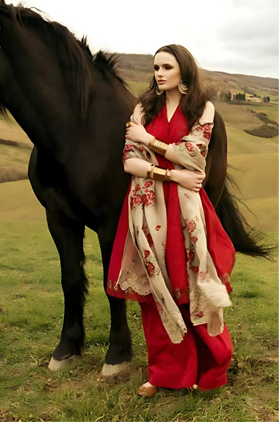Zara Shahjahan - 3PC Lawn Embroidered Suit - FFU0142 - Farakh Fabrics