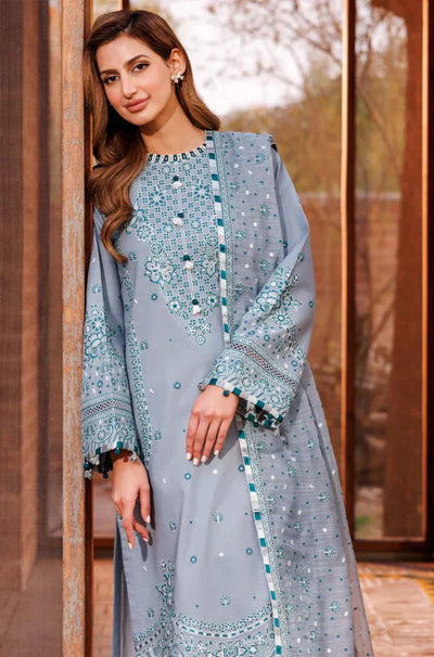 Farasha - 3PC Lawn Embroidered Suit - FFU0163 - Farakh Fabrics