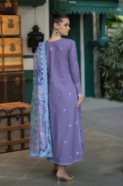 Qalamkar - 3 Piece - Lawn Embroidered Suit - ffu0021
