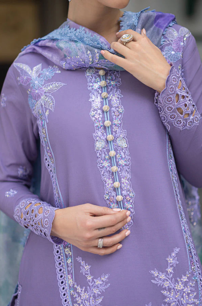 Qalamkar - 3 Piece - Lawn Embroidered Suit - ffu0021