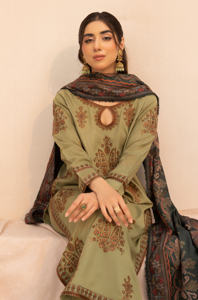 Mohagni - 3PC Lawn Embroidered Suit - BFU0074 - Farakh Fabrics
