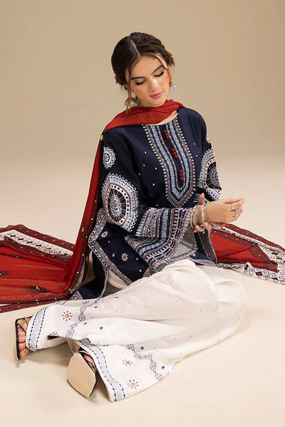 JAZMIN - UNSTITCHED 3PC DHANAK EMBROIDERED SUIT SO10