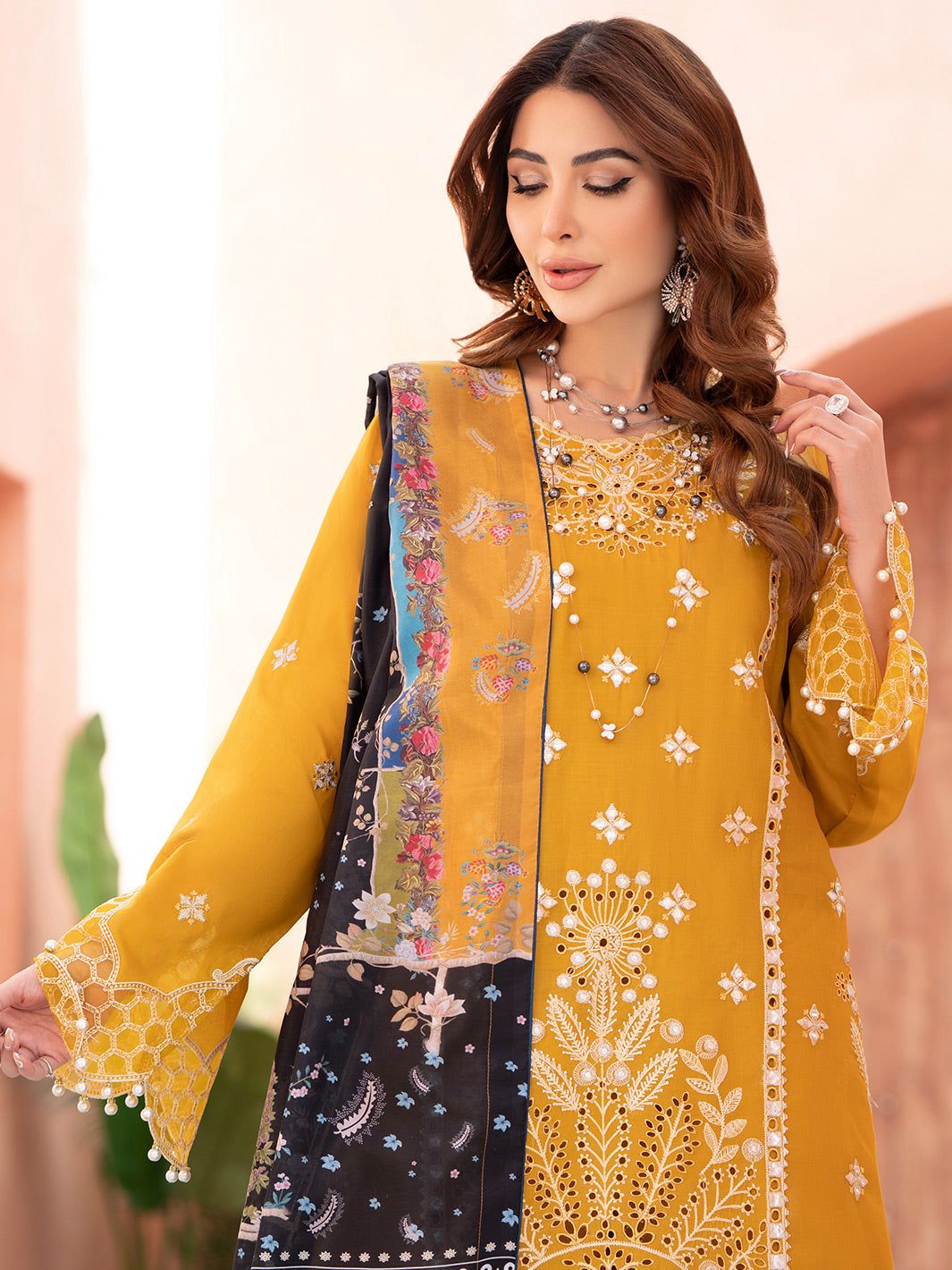 DHANAK 3PC EMBROIDERED WITH DHANAK WOOL SHAWL SO9
