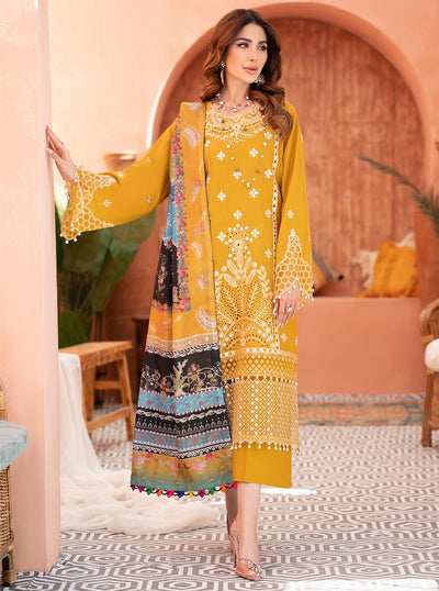 DHANAK 3PC EMBROIDERED WITH DHANAK WOOL SHAWL SO9