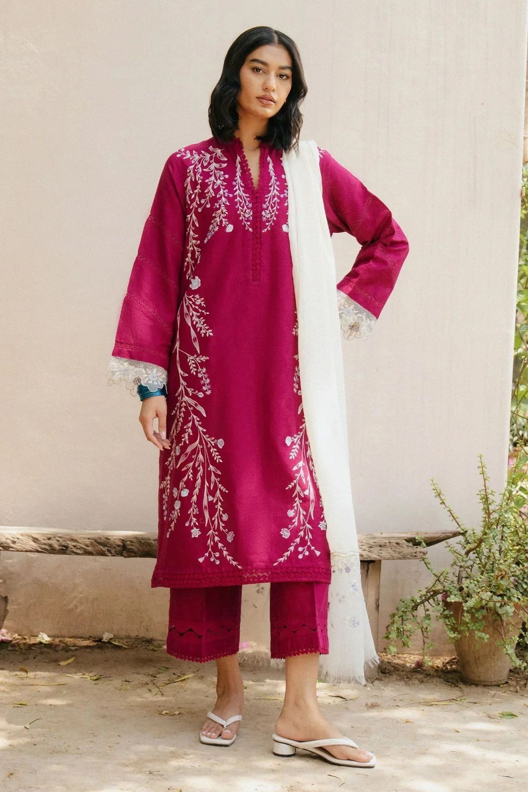 Zara Shah Jahan  - UNSTITCHED 3PC DHANAK EMBROIDERED SUIT  SO11