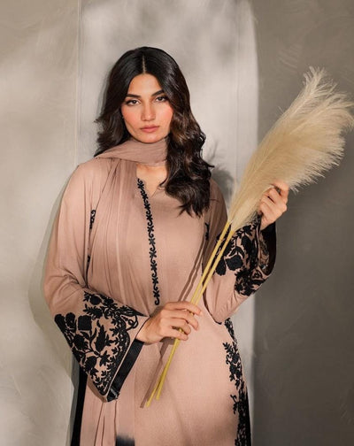 Vintage - UNSTITCHED 3PC DHANAK EMBROIDERED SUIT SO12