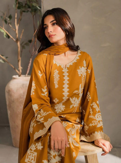 Vintage - UNSTITCHED 3PC DHANAK EMBROIDERED SUIT SO13