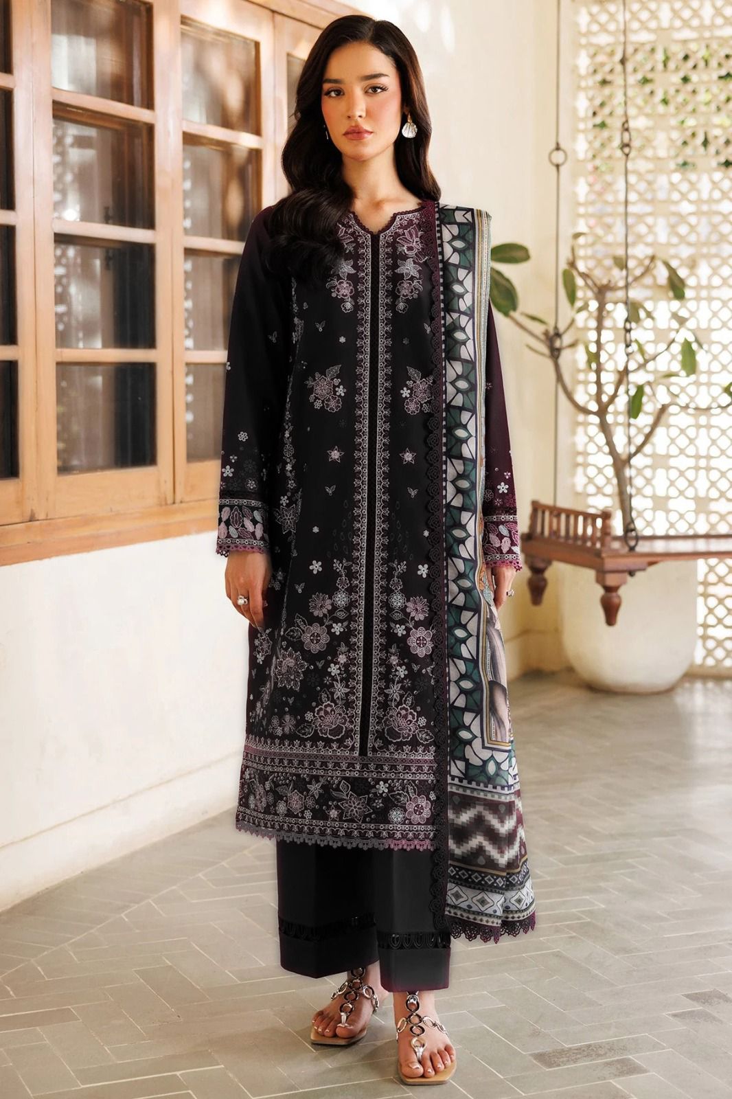 MARIA B - UNSTITCHED 3PC DHANAK EMBROIDERED SUIT SO20