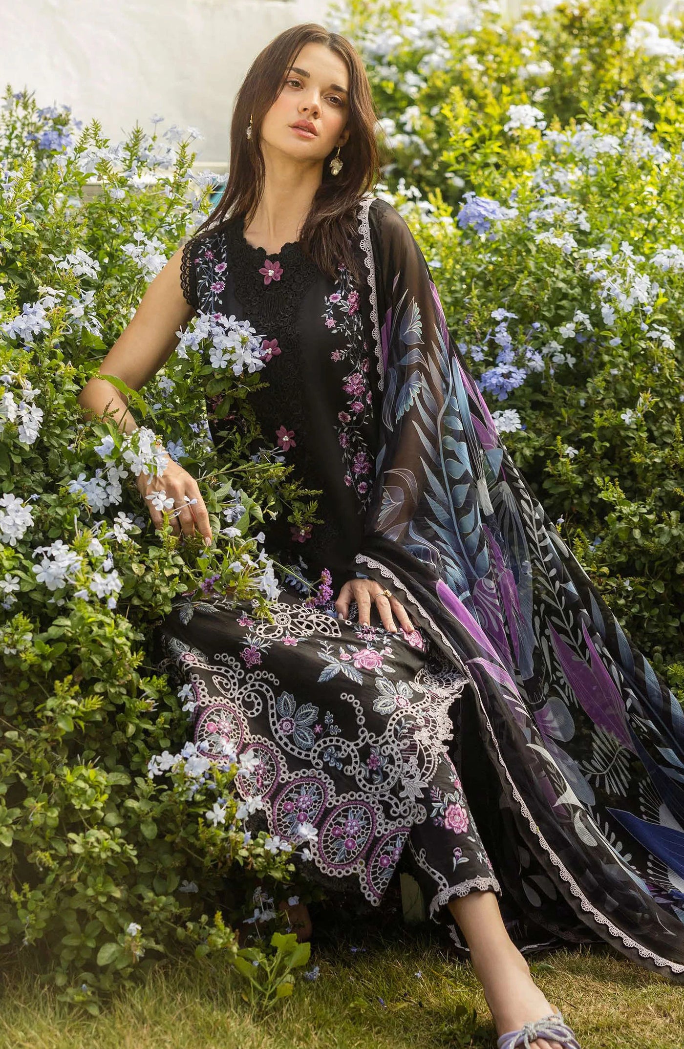 Secret Garden by Mushq Embroidered Dhanak suite Unstitched 3 Piece SO1